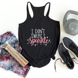 I Don't Sweat I Sparkle Ladies Racerback Tank Top