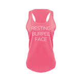 Resting Burpee Face Ladies Racerback Tank Top