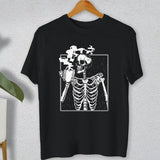 Skeleton Drinking Coffee Shirt
